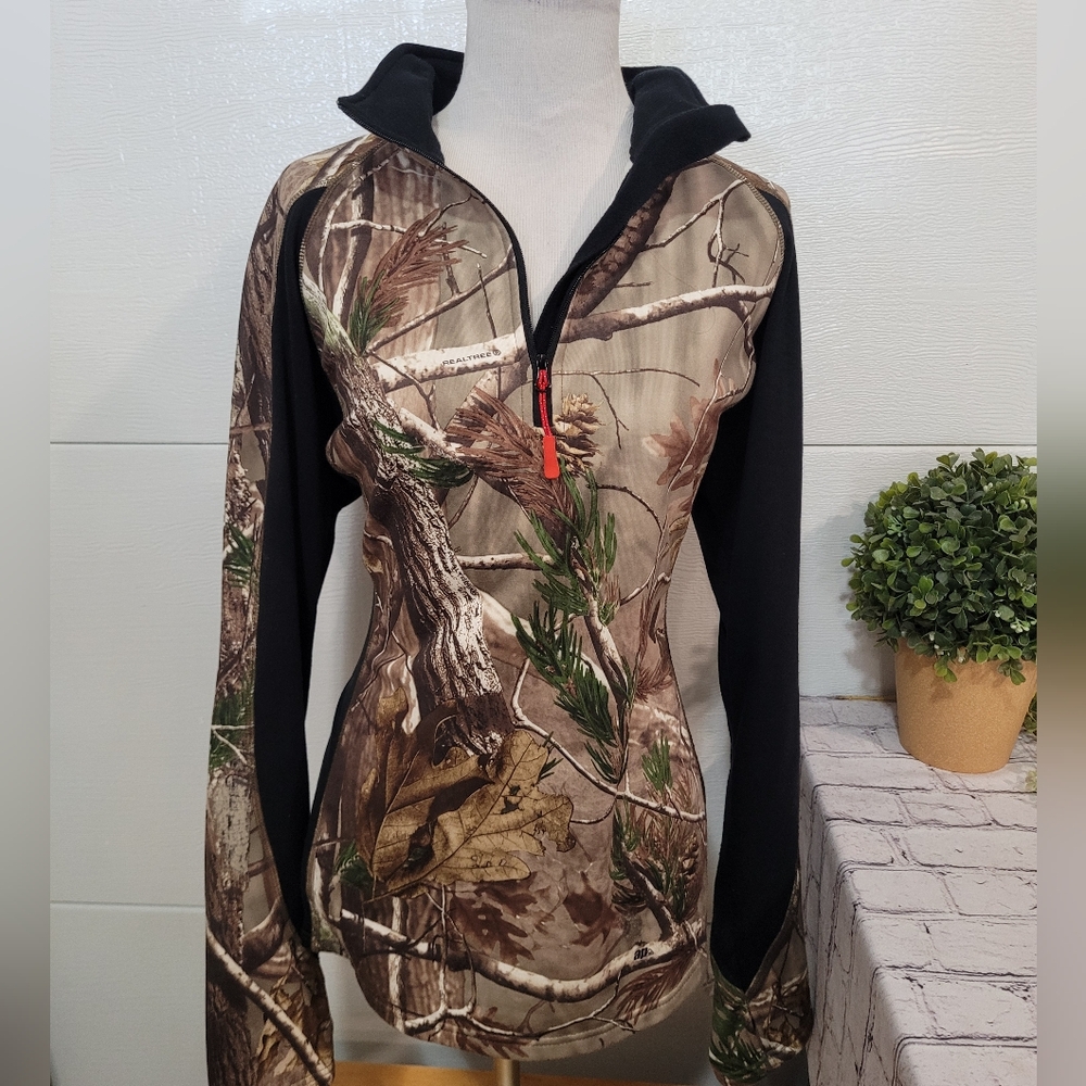 Womens Fleece Lined Camo Pullover
